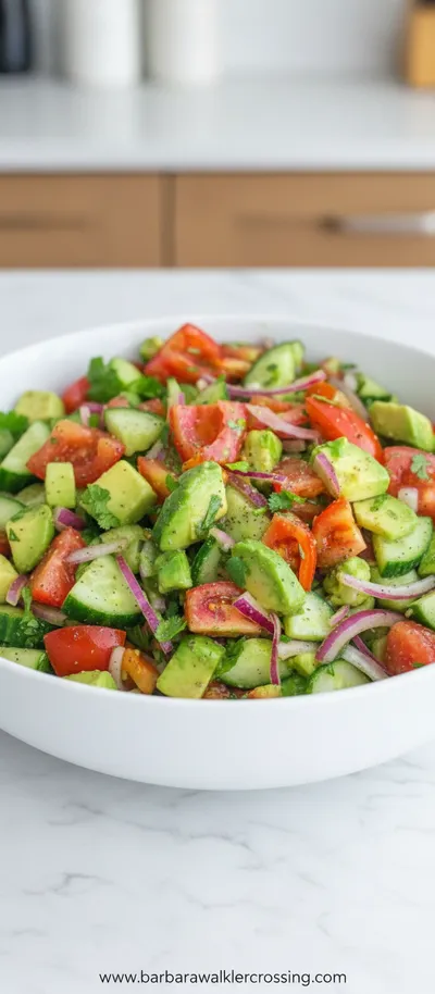 Cucumber Tomato Avocado Salad Recipe