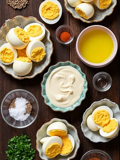 Deviled Eggs Recipe – Classic Homestyle Snack - ingredients preparation