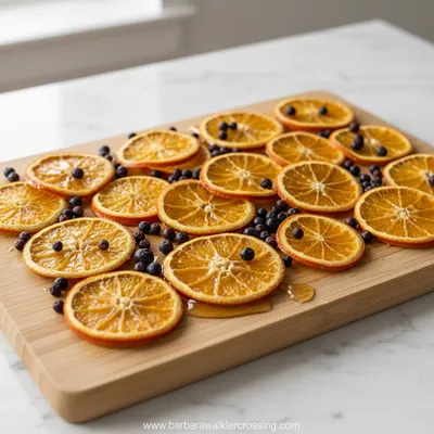 Dried Orange Slices with Honey & Juniper