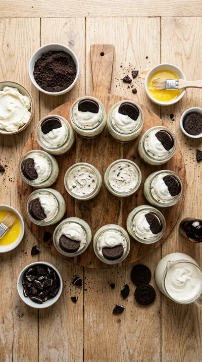 Oreo No-Bake Cheesecake Cups - cooking process
