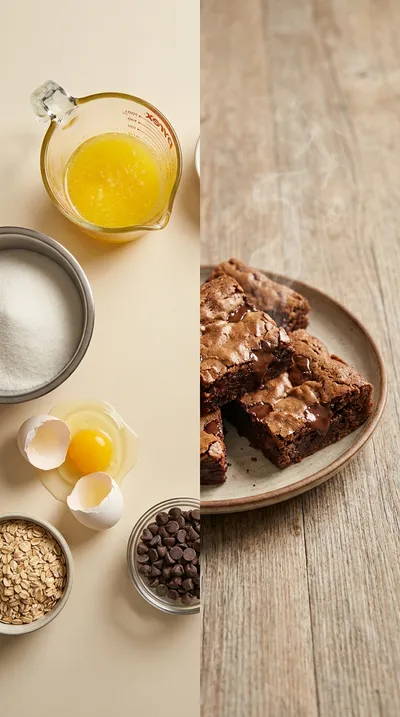 Brookies: Fudgy Brownie-Cookie Bars - ready to serve