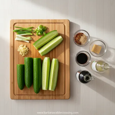 Easy Asian Cucumber Salad - cooking process