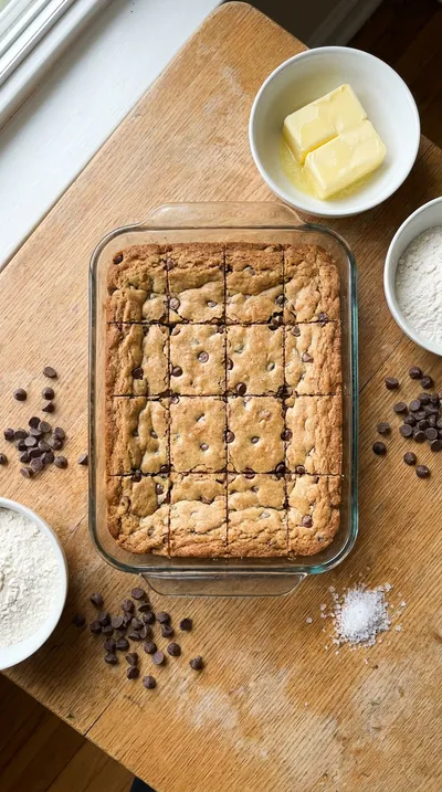Chewy Chocolate Chip Cookie Bars - cooking process
