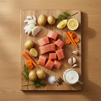 Finnish Salmon Soup Recipe - cooking process