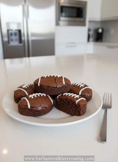 Fudgy Football Brownies Recipe for Game Day - ready to serve