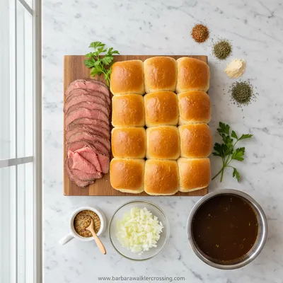Easy French Dip Sliders Recipe - cooking process