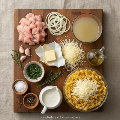 French Onion Chicken Orzo Casserole - cooking process