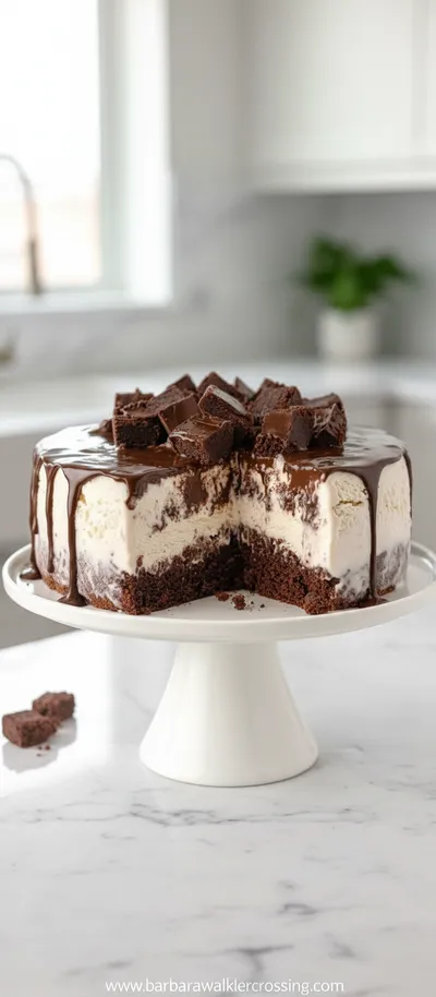 Frozen Brownie Ice Cream Cake
