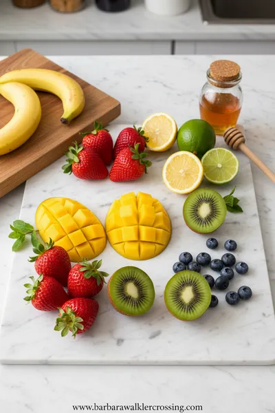 Fruit Salad With Honey Lime Dressing - cooking process
