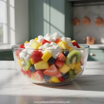 Fruit Salad with Sour Cream and Marshmallows