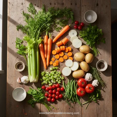 Garden Vegetable Soup - cooking process