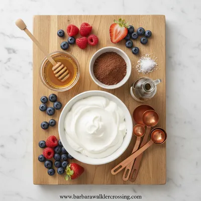 Greek Yogurt Chocolate Mousse – Light & Creamy Dessert - ingredients preparation