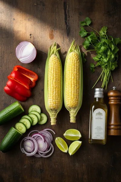 Grilled Corn Salad - cooking process