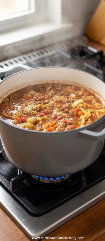 Ground Beef Cabbage Soup - ingredients preparation