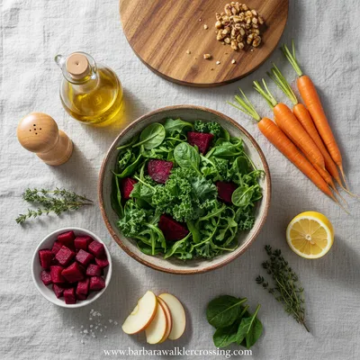 Harvest Salad with Lemon Thyme Dressing - cooking process
