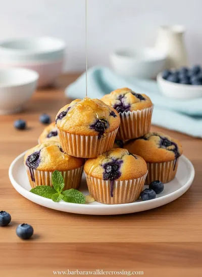 Healthy Greek Yogurt Blueberry Protein Muffins - ready to serve