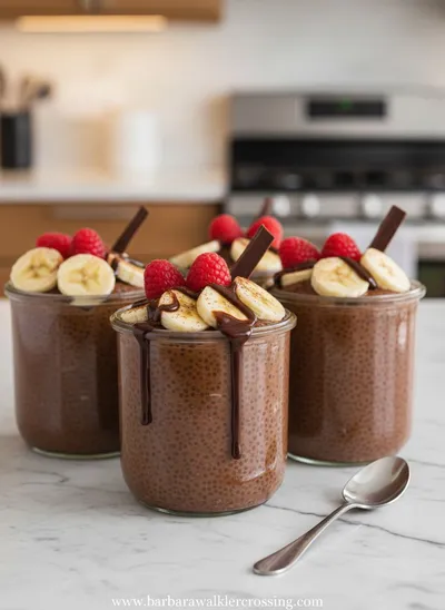 High Protein Chocolate Chia Seed Pudding - ready to serve
