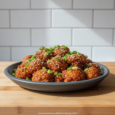 Korean-Style Baked Cauliflower: Crispy Spicy Recipe - ready to serve