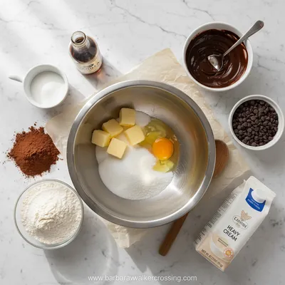 Layered Chocolate Mousse Brownies - cooking process