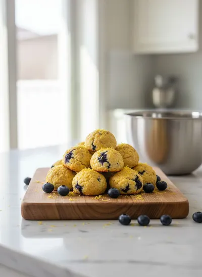 Lemon Blueberry Cottage Cheese Protein Bites