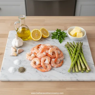 Lemon Garlic Shrimp and Asparagus - cooking process