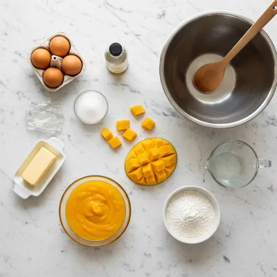 Mango Mousse Cake - cooking process