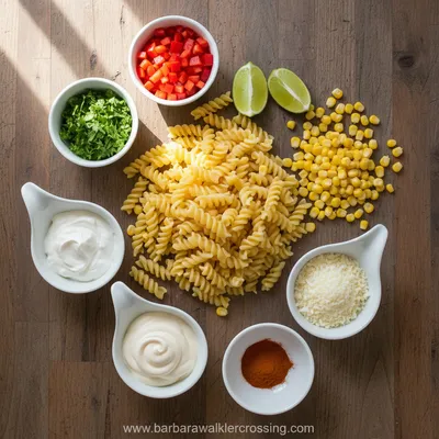 Tasty Mexican Street Corn Pasta Salad - cooking process