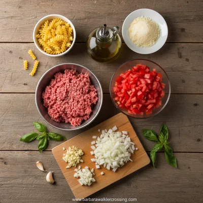 Minced Beef Trottole Pasta Recipe - cooking process