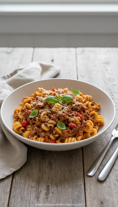 Minced Beef Trottole Pasta Recipe - ready to serve