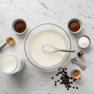Mocha Espresso Protein Ice Cream - ingredients preparation