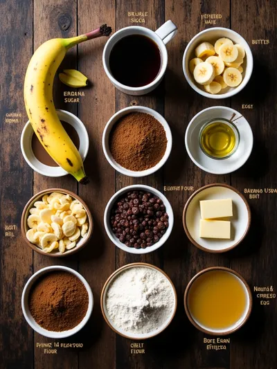 Moist Banana Coffee Cake - ingredients preparation