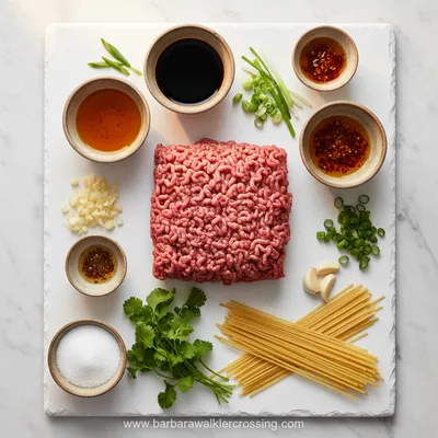 Mongolian Ground Beef Noodles - cooking process