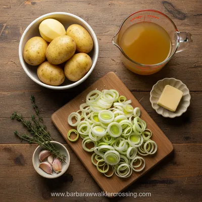 Creamy Potato Leek Soup Recipe - Easy & Comforting - ingredients preparation