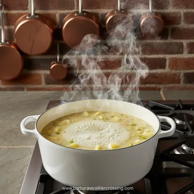 Creamy Potato Leek Soup Recipe - Easy & Comforting - cooking process