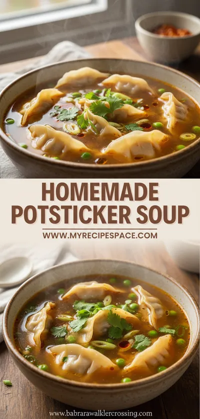 Homemade Potsticker Soup with Fresh Ingredients - ready to serve