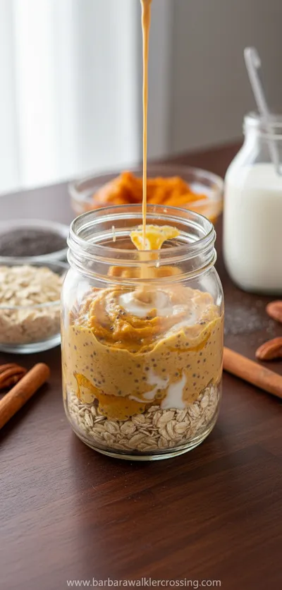 Pumpkin Pie Overnight Oats with Chia - ingredients preparation