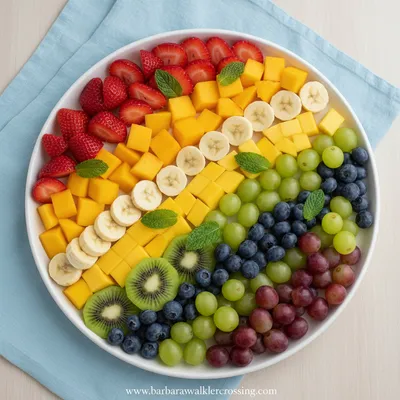 Rainbow Fruit Platter for Eid Table - cooking process
