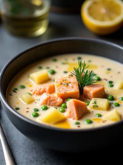Salmon Chowder Soup Recipe - ready to serve