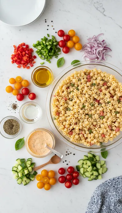 Saucy Pasta Salad Recipe - cooking process