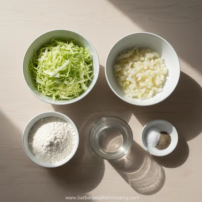 Savory Cabbage Pancakes with Onion Recipe - cooking process