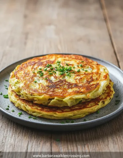Savory Cabbage Pancakes with Onion Recipe - ready to serve