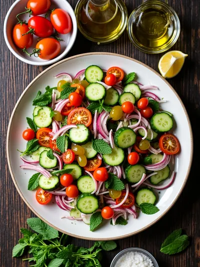 Easy Shirazi Salad Recipe - ingredients preparation