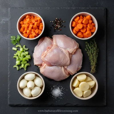 Slow Cooker Chicken Stew - ingredients preparation