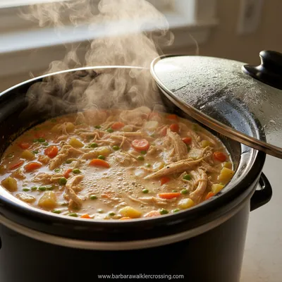 Slow Cooker Chicken Stew - cooking process