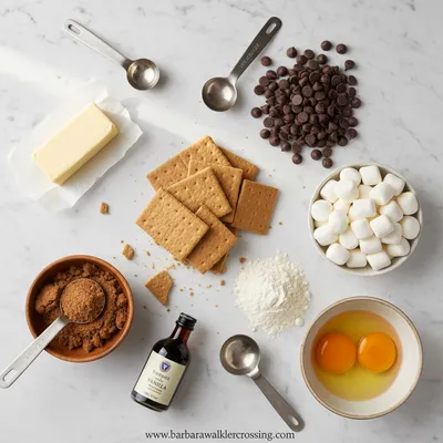 Smores Cookie Bars - ingredients preparation