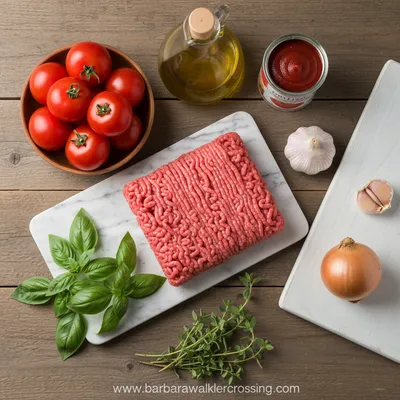Genuine Italian Grandma's Spaghetti Meat Sauce - ingredients preparation