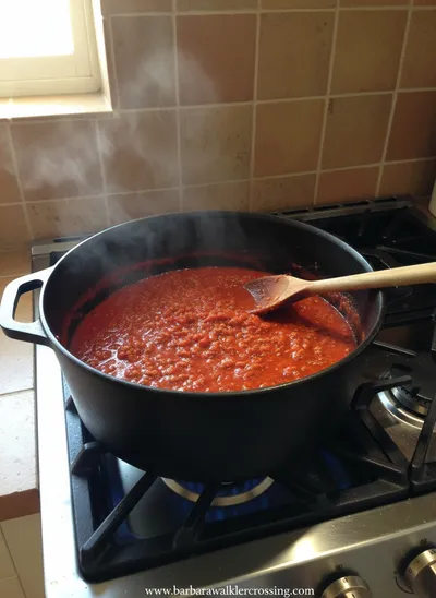 Genuine Italian Grandma's Spaghetti Meat Sauce - cooking process