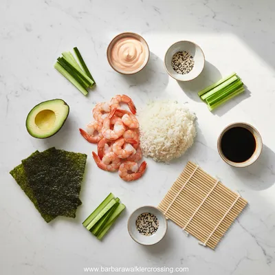 Spicy Shrimp Sushi Stacks - cooking process