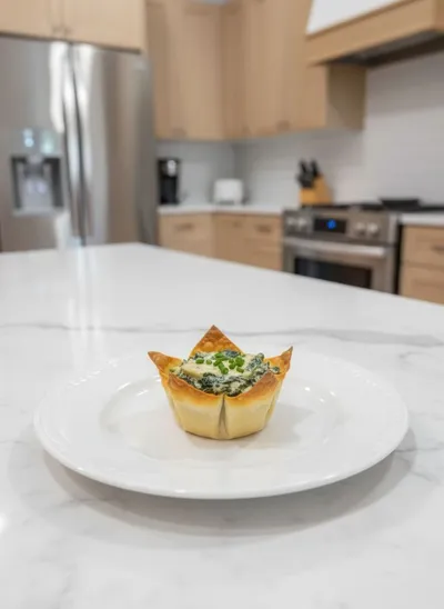Spinach and Artichoke Wonton Cups