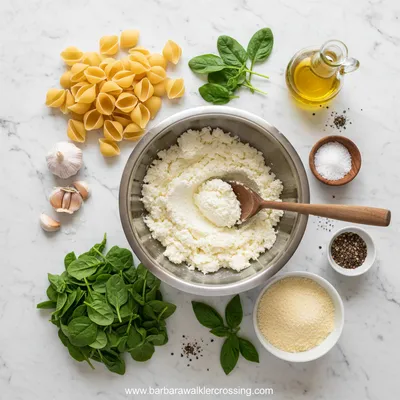 Spinach and Ricotta Stuffed Shells - cooking process